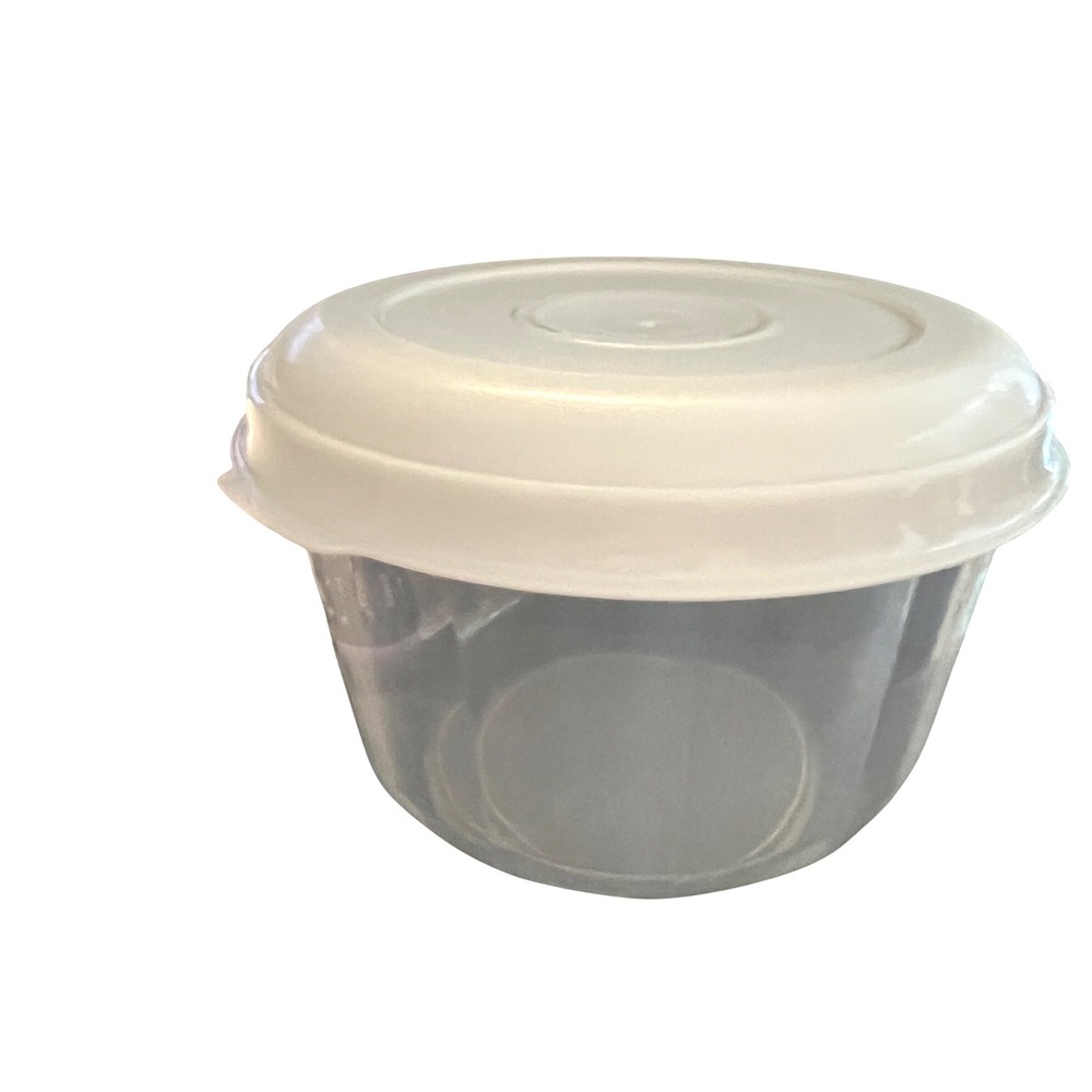 Rubbermaid Servin Saver 1 QT Round Food Storage Container Clear White Lid 552E 2